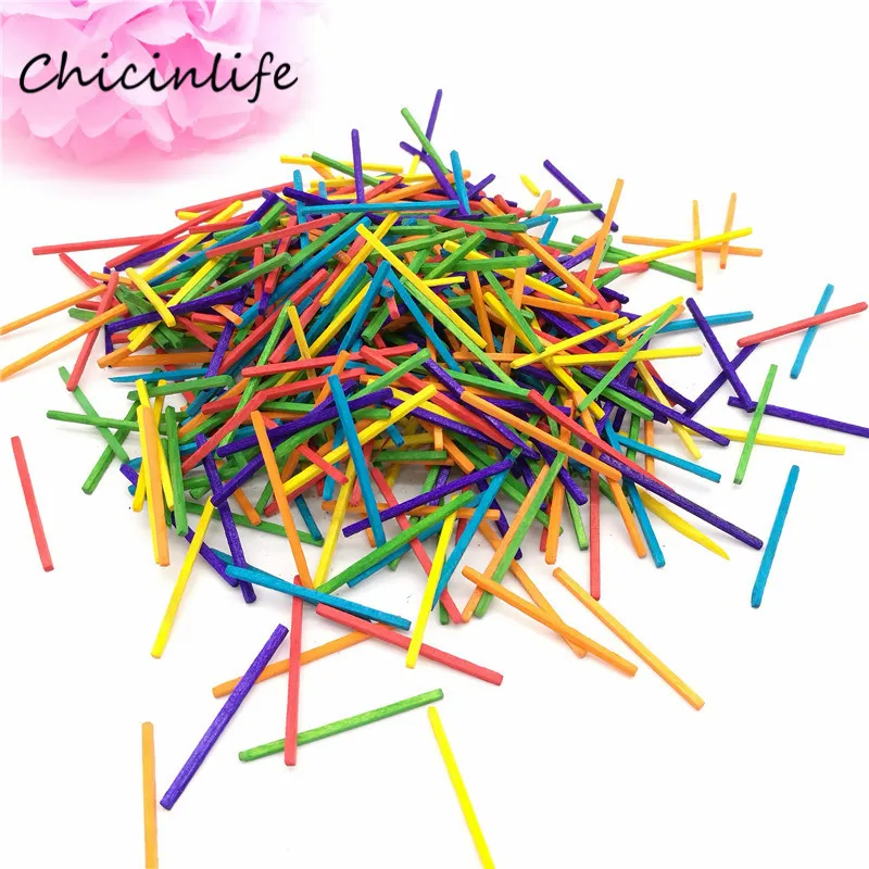 1000pcs/lot Mini Colorful Wooden Matchsticks For Funny Kids Handmade Making Material Craft Decoration Kids Gift Match Sticks