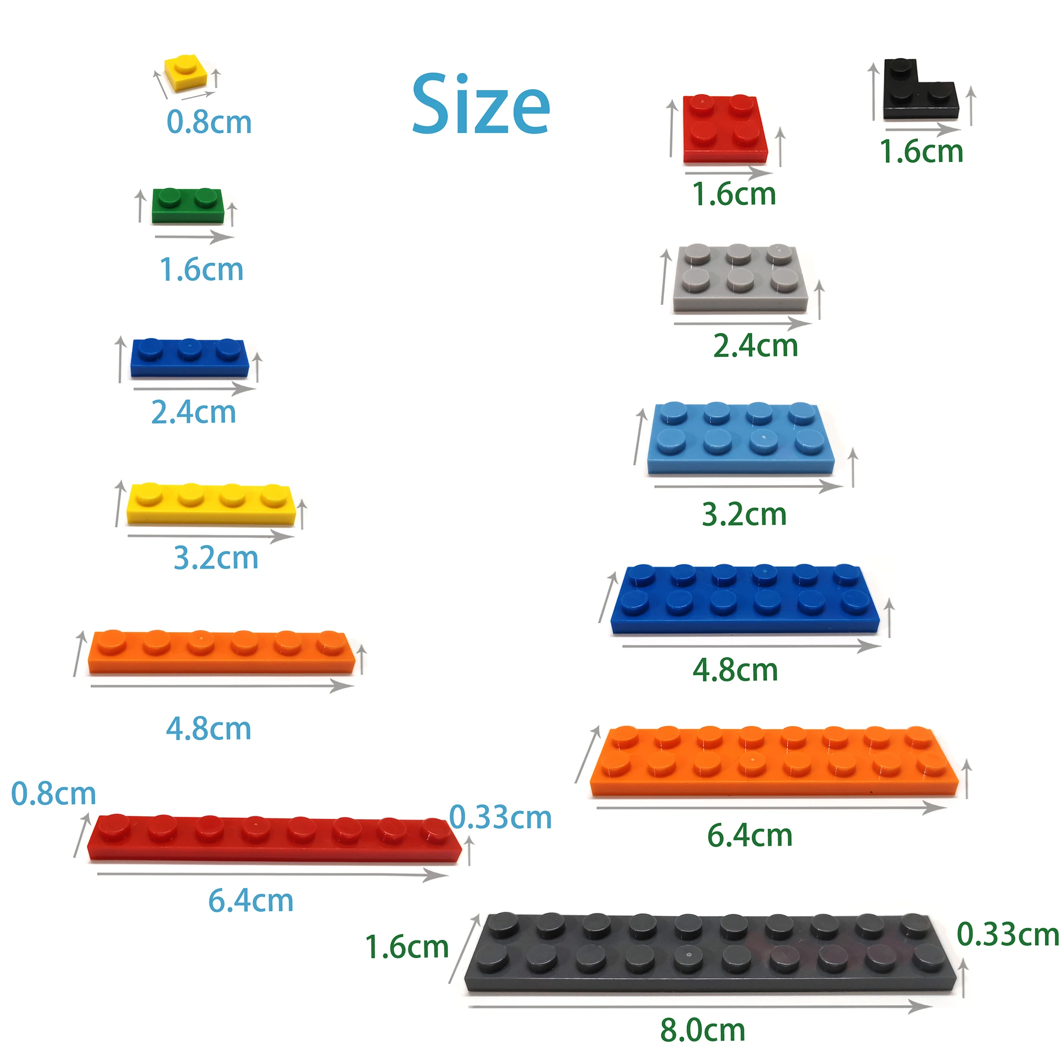 25pcs DIY Building Blocks Smooth 1x6 Figure Bricks 11 colori giocattoli educativi creativi per bambini dimensioni compatibili con il marchio