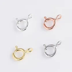 2pcs 100% 925 Sterling Silver Spring Clasps 5mm 4 Colors Neckalce/Bracelets Connector Spring Hooks Components DIY Jewelry Making
