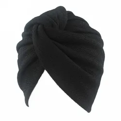 Nowe kobiety Stretch solidna wzburzyć Turban szalik wiązane Chemo Beanie czapki Headwrap dla raka chemioterapia utrata włosów akcesoria