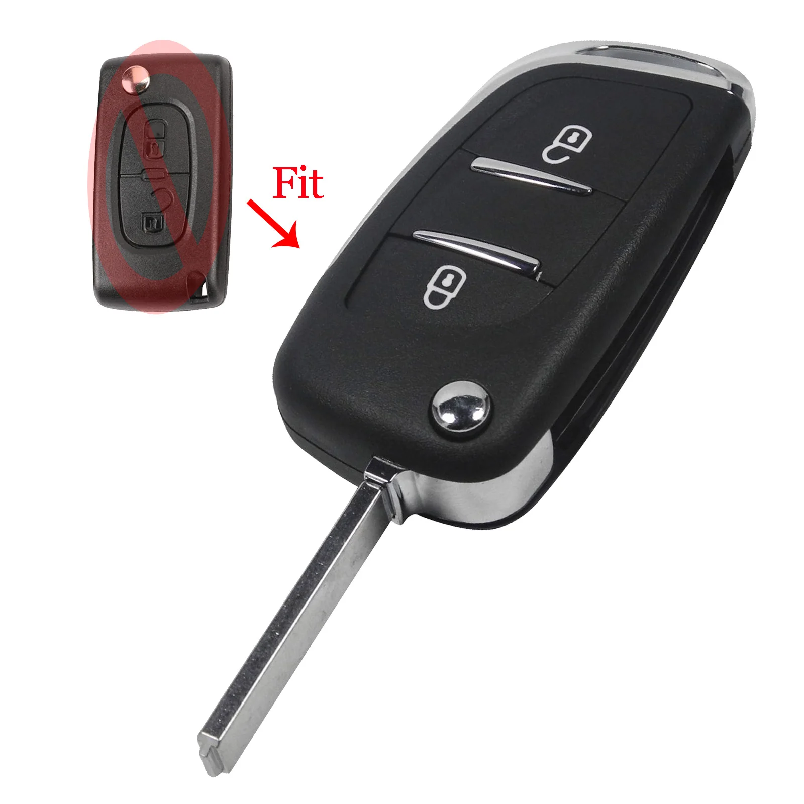 Jingyuqin Upgrade Flip Remote Car Key Shell For Citroen C3 C4 C5 C6 Berlingo Xsara Picasso Peugeot 207 308 407 408 607 Partner