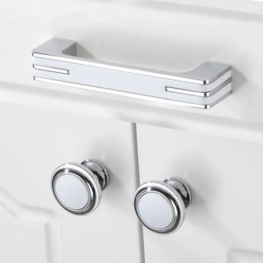 30pcs  224mm  +20pcs  20mm   silver white lengthen wardrobe kitchen cabinet door handle white  drawer cabinet knob