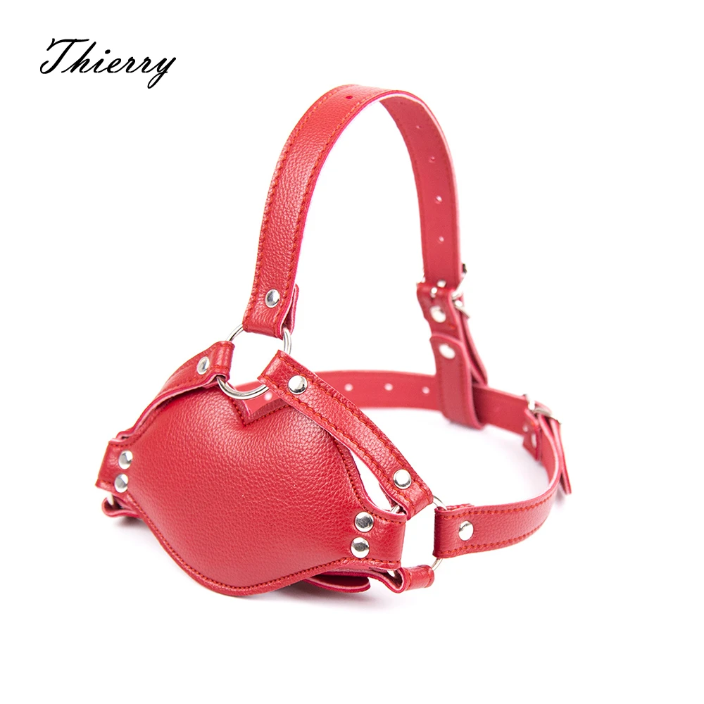 Thierry Silicone Penis Plug Dildos Open Mouth Gag, Leather Harness Bondage BDSM Sex Toys for Couple Adult Games Erotic Toys