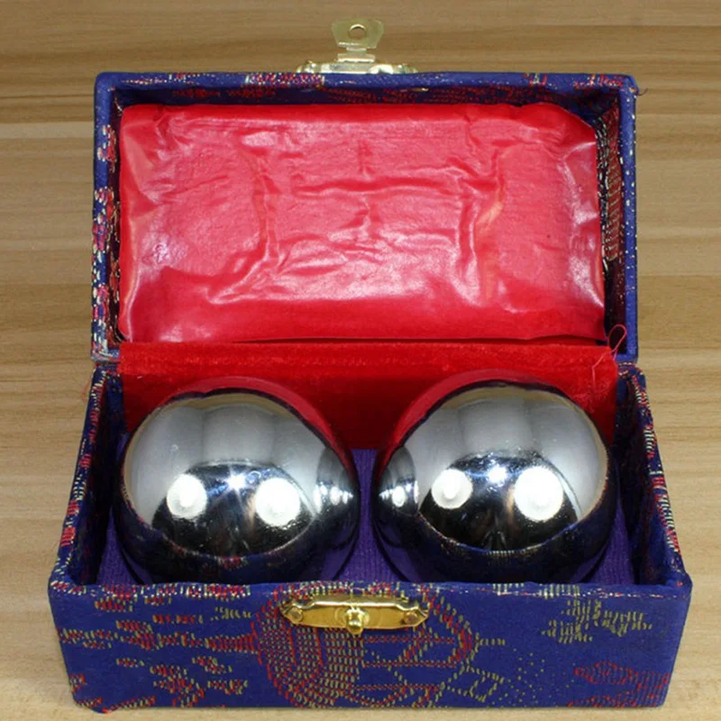 38mm Sliver Chinese Health Exercise Stress Relaxation Therapy Baoding Balls