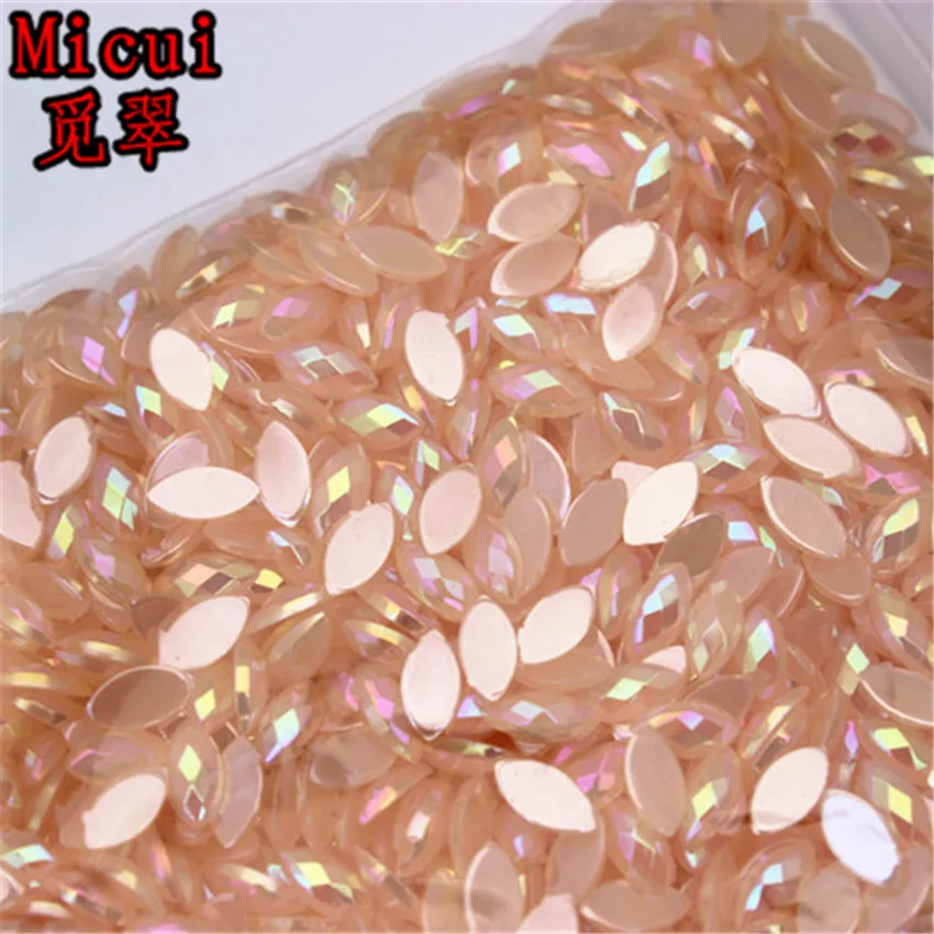 Micui 1000 PZ 3*6mm Cavallo Occhio di Cristallo Flatback Acrilico Strass Colla Su Strass Cristalli Pietre Non Hotfix Gemme ZZ611