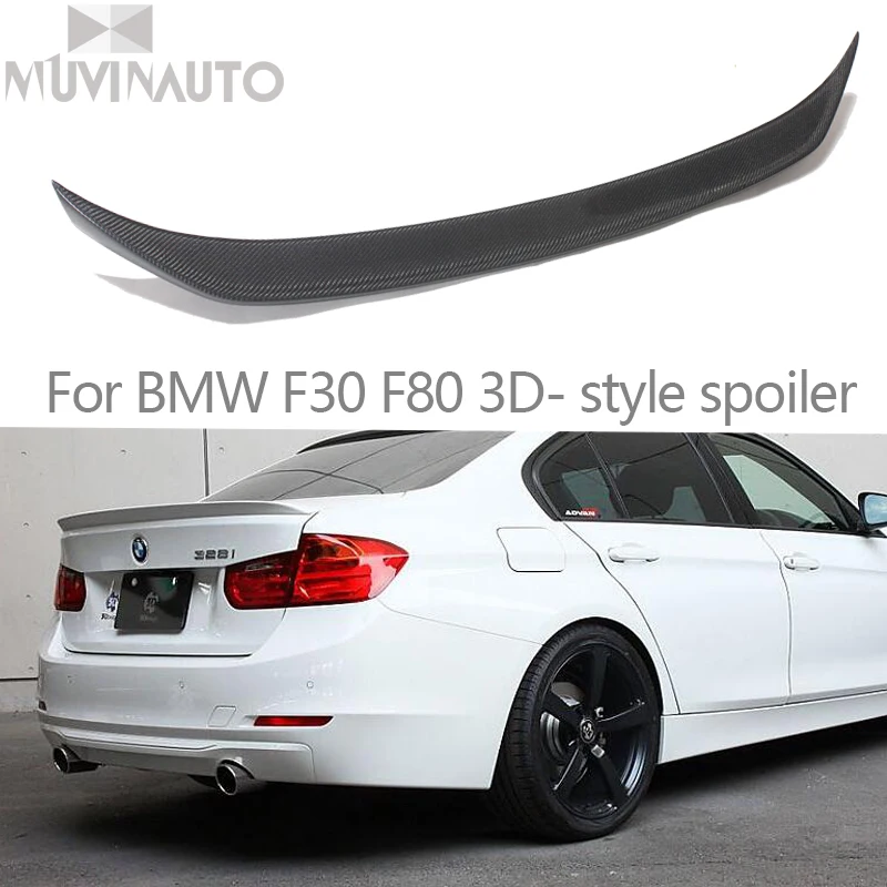 For bmw F30 carbon spoiler 3D style 320i 328i 335i 326d and F80 M3 2013 2014 2015 2016 - UP F30 sedan carbon fiber wing spoiler