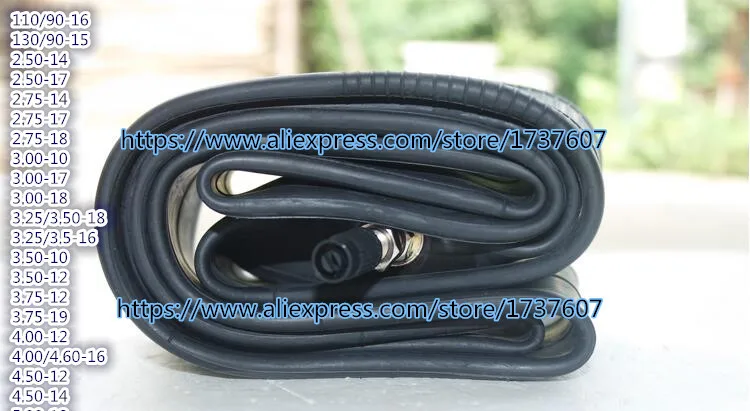 various styles Inner tube Motorcycle inner tube 110/90-16/130/90-15 and 2.50/2.75/3.00/3.25/3.50/3.75/4.00-10/12/14/15/17/18/19