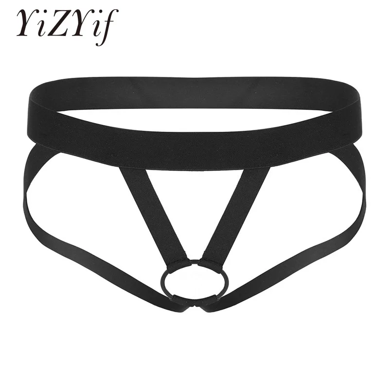 

YiZYiF Jockstrap men underwear lingerie sexy pour homme Crotchless Underwear For Men G-string with Metal O-ring string thong Men