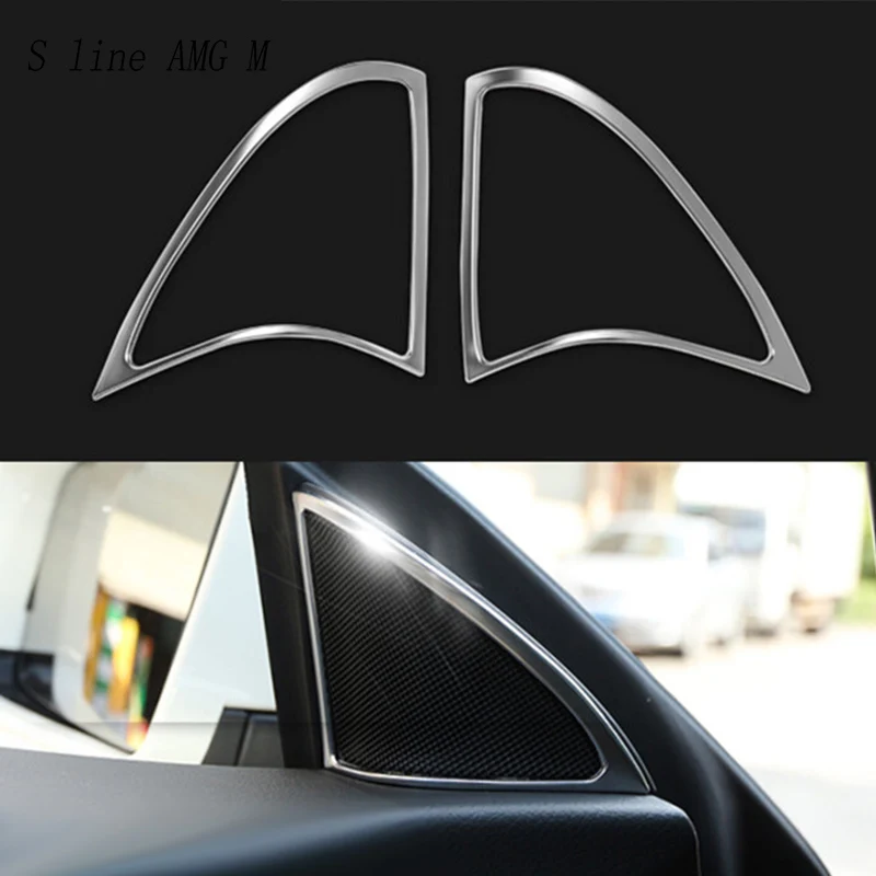 Image of Auto styling Lautsprecher dekorative rahmen Hohe schrillen lautsprecher trim aufkleber für Mercedes Benz CLA C117 Auto Innen Zubehör