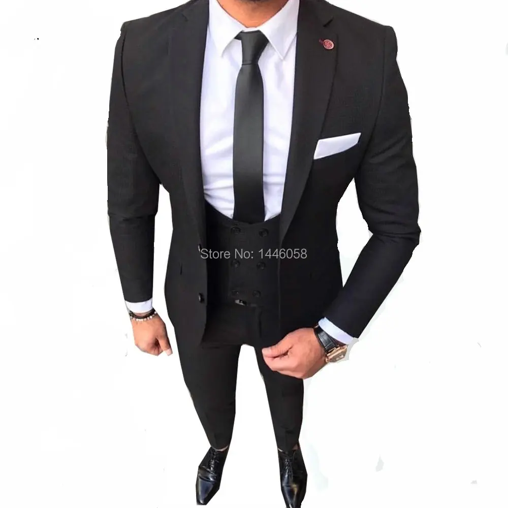 

Black Costume Homme Skinny Formal Wedding Suits For Men Custom Made Mens Suits With Pants Ternos Masculino Slim Fit Tuxedo 2018