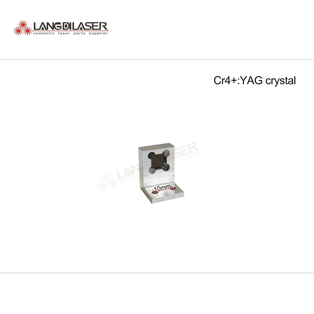 Cr4+:YAG laser crystal with frame , size : 8*8*4mm ,for laser head piece , tattoo removal machine