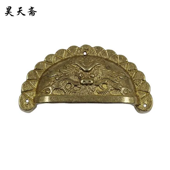 [Haotian vegetarian] antique copper handle / copper engraving / Chinese decoration accessories HTD-013