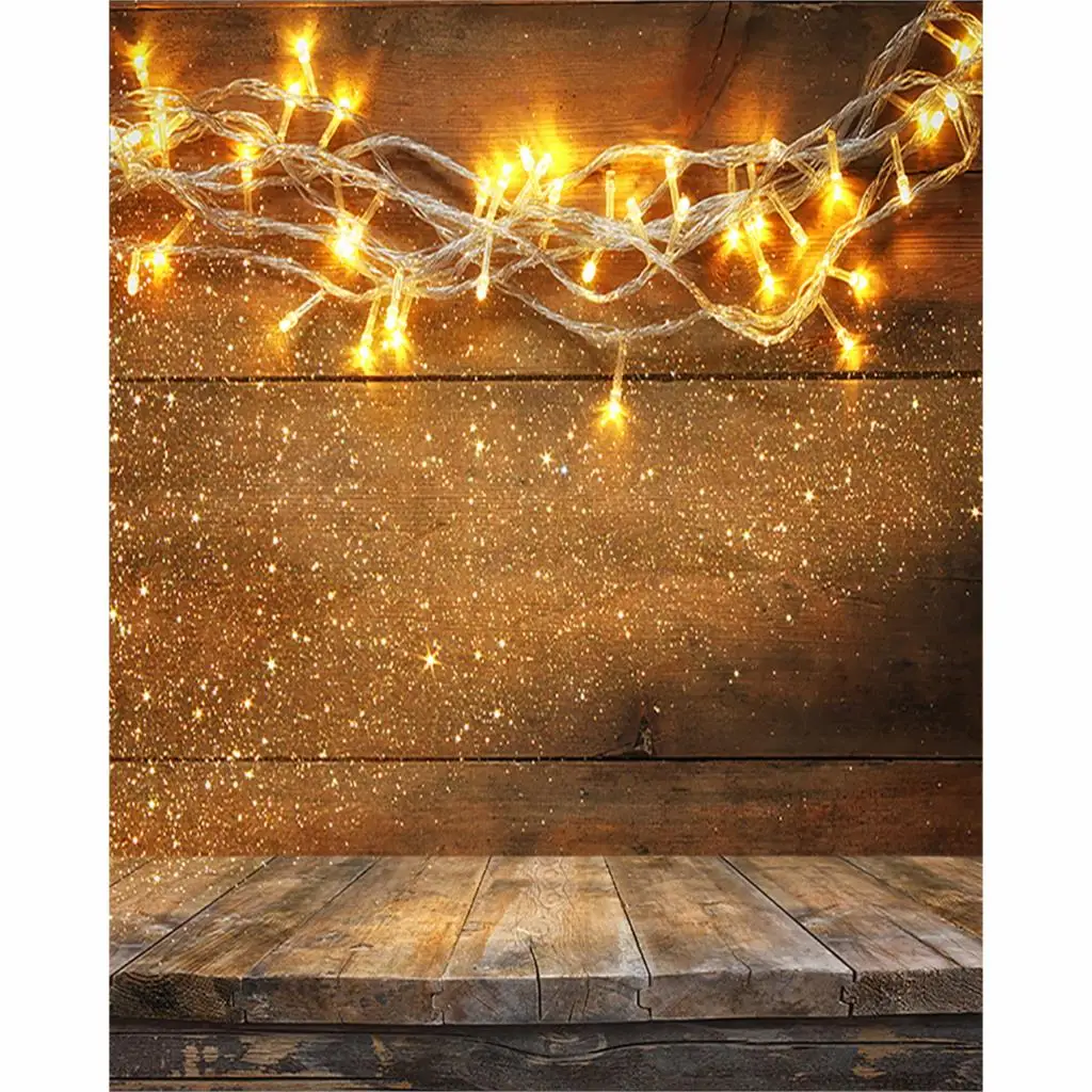 Allenjoy خلفية القماش خلفية الفينيل عيد الميلاد الذهبي أضواء البريق الخشب جدار الطابق الوليد استوديو الصور الديكور الفينيل