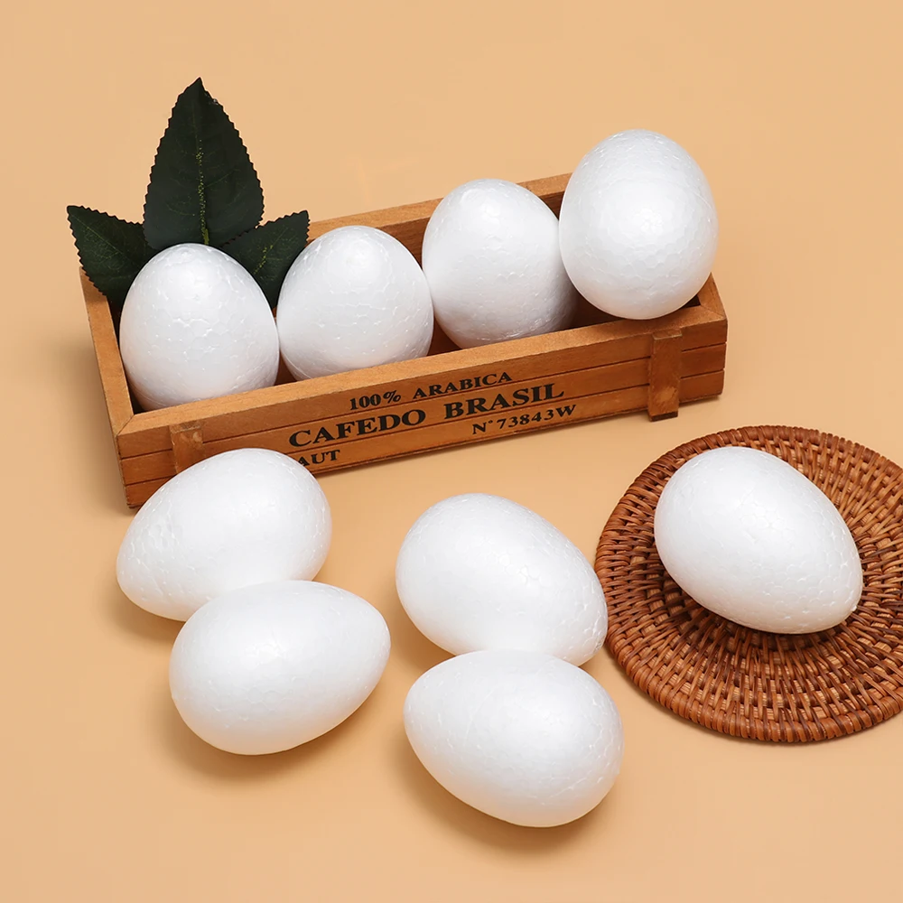 10PCS 4-12cm 백색 거품 부활절 거품 계란 수제 DIY 회화 계란 공 장난감 스티로폼 부활절 파티 장식 용품