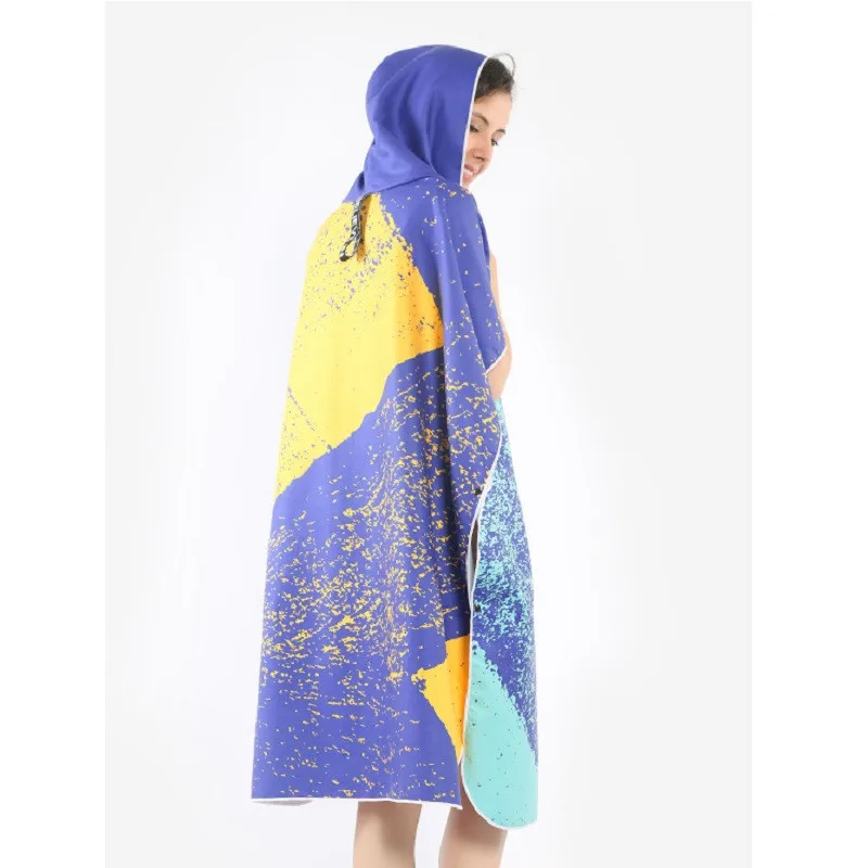 Mikrofaser Neoprenanzug Ändern Robe Handtuch Poncho mit kapuze Quick Dry Mit Kapuze Handtücher für Schwimmen Strand Surf Kompakte, Leichte 85*100cm