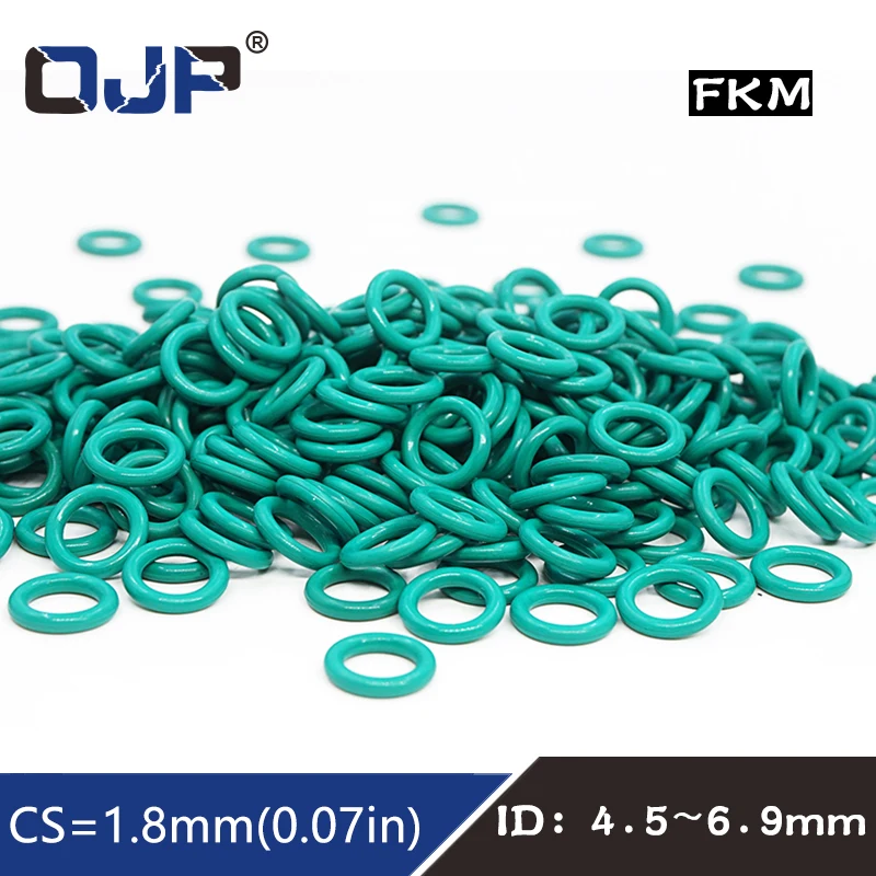 

10PCS/lot Fluorine rubber Green FKM O ring Seal 1.8mm Thickness ID4.5/4.87/5/5.15/5.3/5.6/6/6.3/6.7/6.9mm Seal Oil Gasket Washer