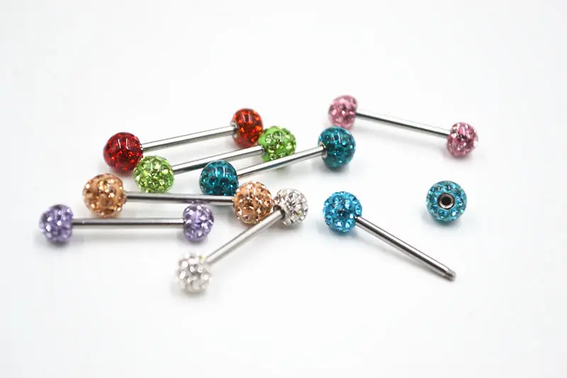 50pcs Body Jewelry Piercing Nipple Barbells Nipple Bar 14G~1.6mmx16mmx6mm/6mm