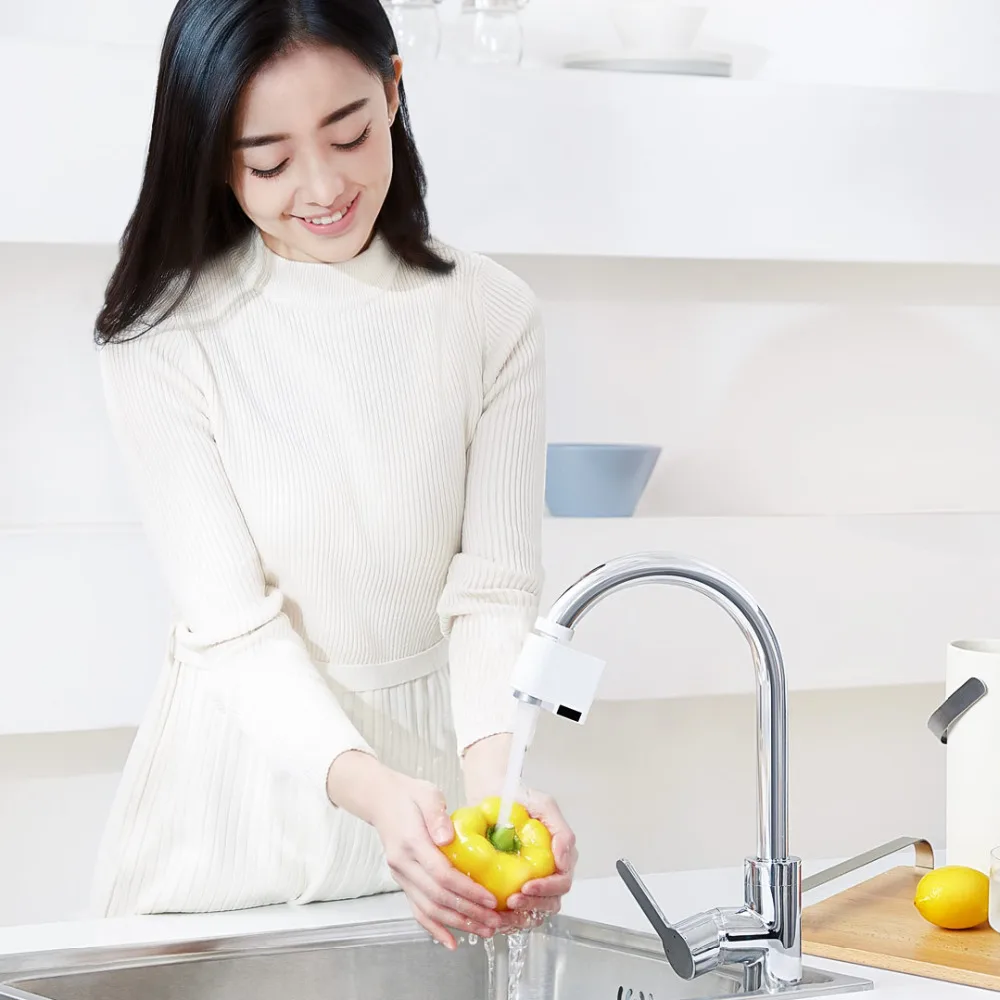 Youpin XiaoDa Induction Water Saver Overflow Smart Faucet Sensor Infrared Water Energy Saving Device Kitchen Bathroom Nozzle Tap