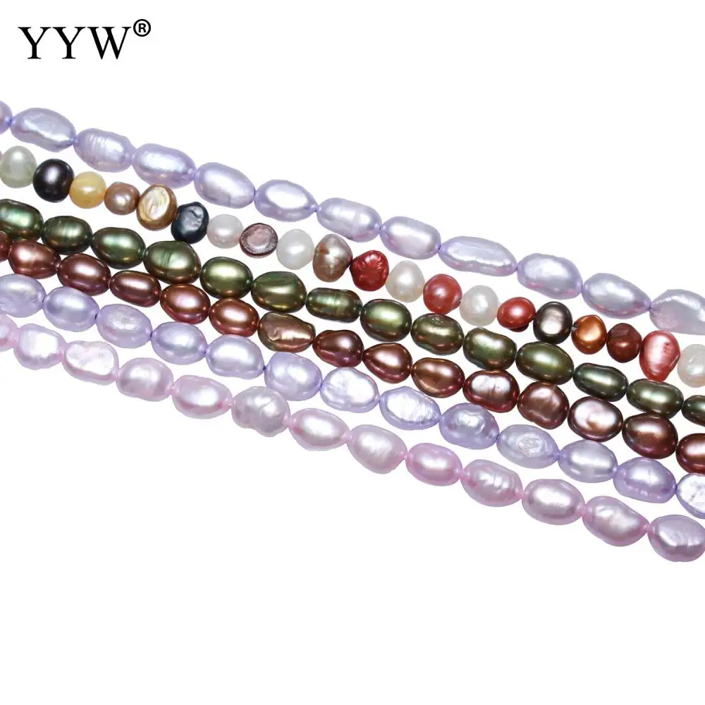 YYW High Quality Cultured Baroque Freshwater Pearl Beads Nuggets 5-6mm Mul Colors Approx 0.8mm Sold Per 15.4 Inch Strand
