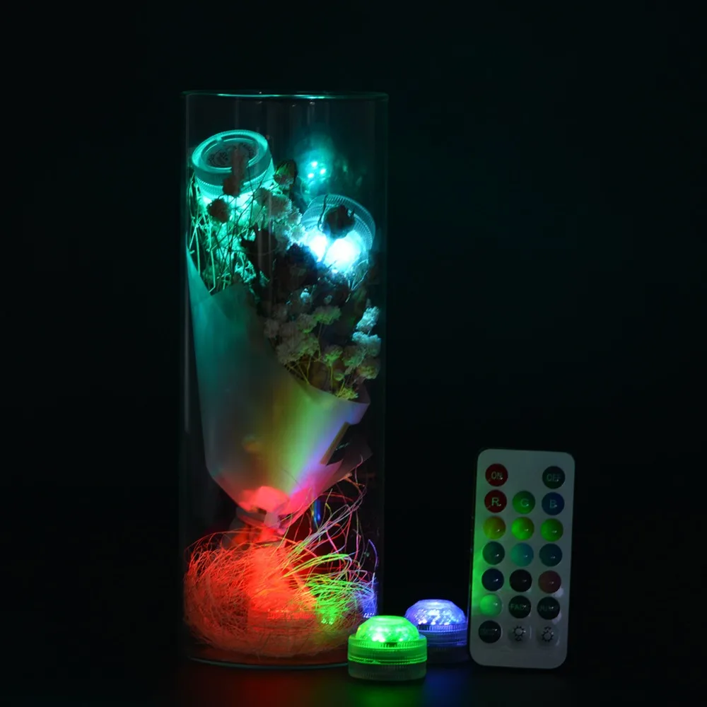 1pc twist RGB led sinking light Submersible floralytes Remote Control waterproof candle Night lights wedding Xmas party Lamps