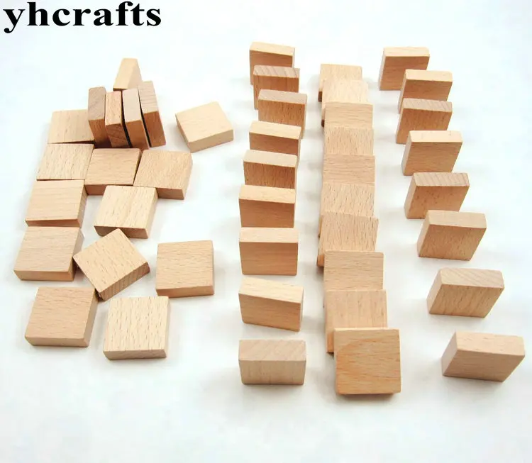 

50PCS/LOT.3x3x0.6cm wood block Solid wood cube Early educational toys Assemblage block Match toys Kindergarten crafts Adult DIY