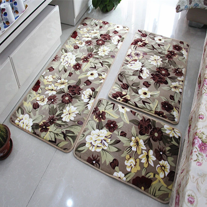 Water Absorption Bathroom Mat Coral Fleece Living Room Floor Mat Kitchen Carpet Anti-slip Bath Rug Doormat 40*60/50*80/60*90/3pc