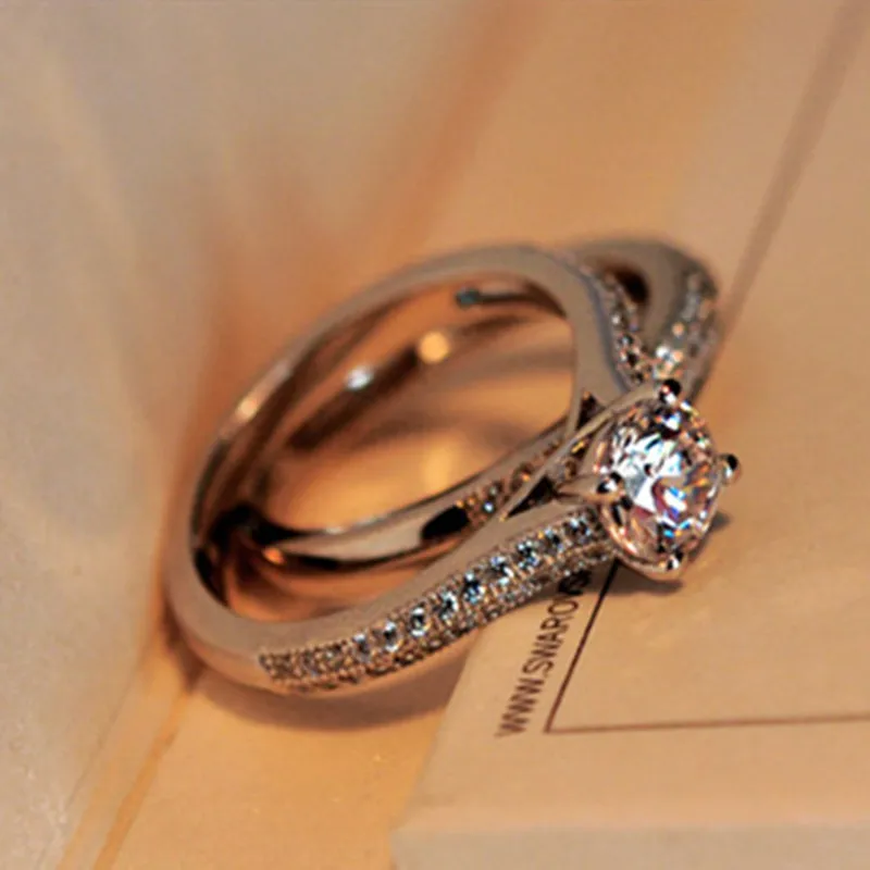 CC Jewelry Double Rings For Women Classic Stackable Bridal Sets Wedding Engagement Ring Fashion Anillo CC634