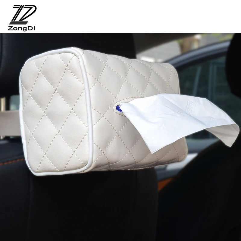 ZD 1Pc Car Hanging Tissue Paper Box For Mitsubishi asx outlander Jeep renegade wrangler Fiat 500 ducato Alfa Romeo accessories