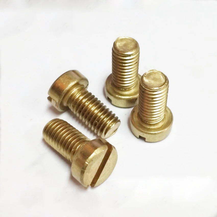 

4pcs M8 brass household machinery one word screw slotted bolt cylinder head bolts machine screws 12mm-30mm length