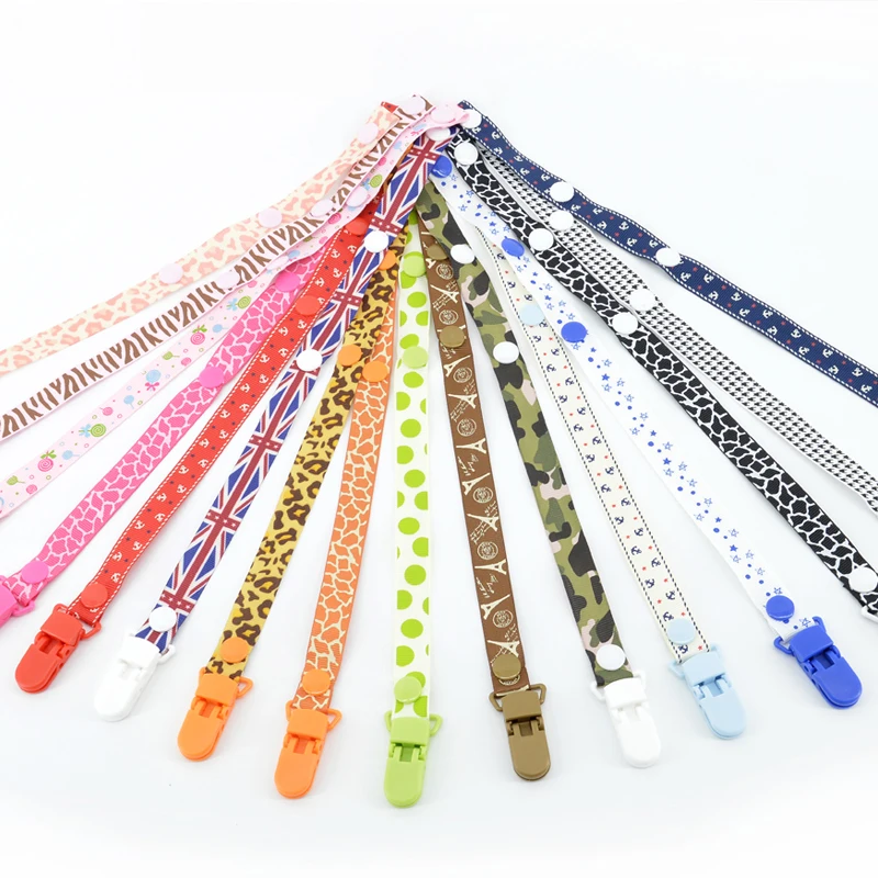 Baby Chupeta Clip Cadeia, fita de chupeta, manequim titular, Leash Strap, suporte do mamilo, alimentação infantil, chupeta engraçada