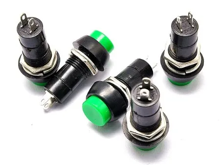 10pcs PBS-11B 2PIN Plastic 12mm Push Button Momentary Switch 3A 150V Red green random sent by default