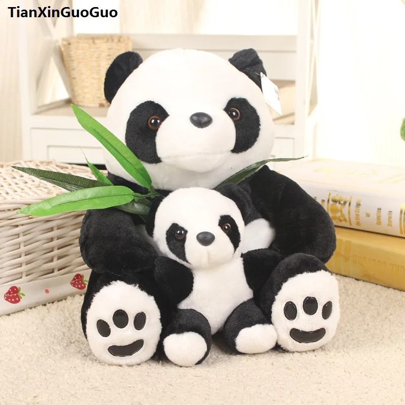 

about 30cm cute panda plush toy bamboo panda hug baby panda soft doll throw pillow birthday gift s0479