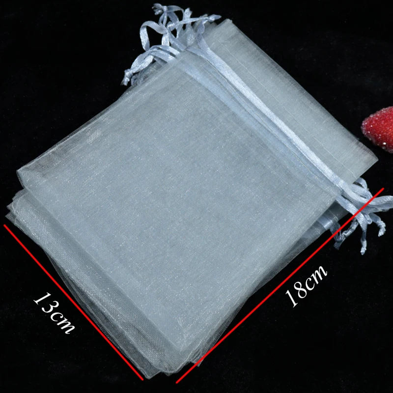 

500Pcs/lot Gray Organza Bags 13x18cm Party Favor Gift Bag Toys Cosmetic Jewelry Packaging Bags Storage Bag Can Custom Logo