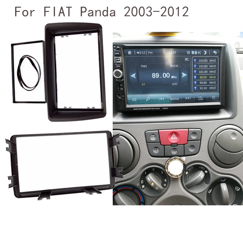 2 Din Radio Fascia For FIAT Panda 2003-2012 Double din frame Stereo Panel Dash Mount Installation Trim Kit Frame Plate Bezel