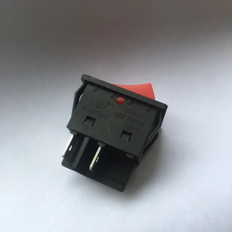 5Pcs ZH02-Ax AC 250V 40A 4 Pins Large Current Rocker Switch High Temperature Flame Retardant AC Push Button Switches