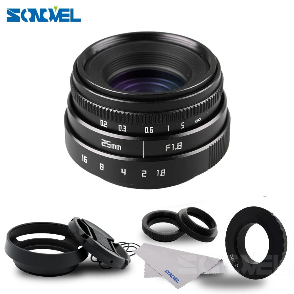 

25mm F1.8 APS-C Television TV Lens CCTV Lens+Lens hood for C-PQ Lens Mount Ring Adapter C-P/Q for Pentax Q/Q10/Q7/Q-S1 Camera