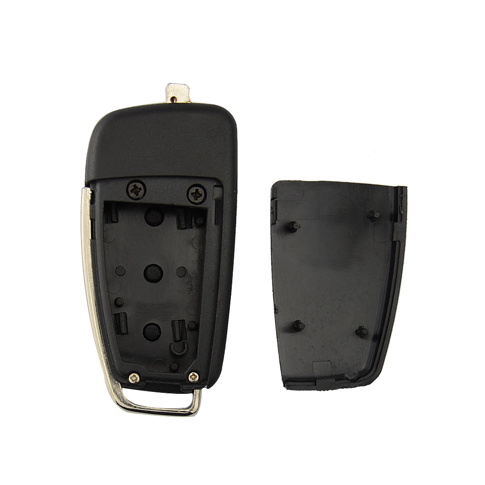 OkeyTech-3 Botão Flip Fold Shell Chave do Carro Remoto, Entrada Keyless, KD, Capa para Audi A6L, Q7, A2, A3, A4, A6, A6L, A8, TT, Sem Lâmina