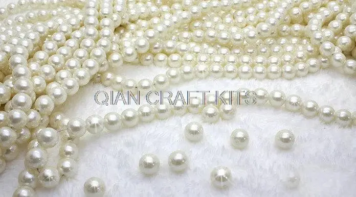 500pcs mixed sizes Vintage Plastic Shiny Ivory or White Pearl Beads, (4mm-16mm) Faux Pearls For Flapper Style Necklace