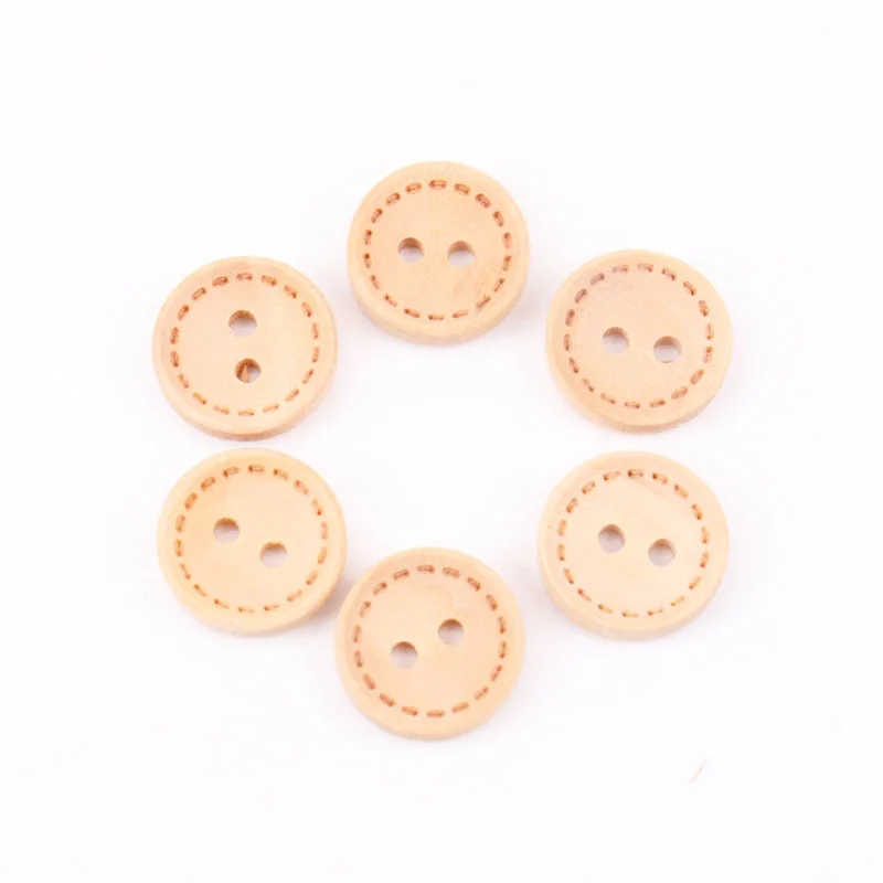 Round Wooden Buttons For Handmade Accessories  Sewing Clothing Decoration Scrapbooking Crafts DIY 12mm 30pcs