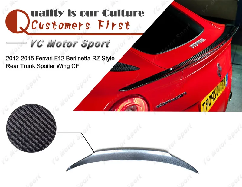 

Car Accessories Carbon Fiber RZ Style Trunk Spoiler Wing Fit For 2012-2015 F12 Berlinetta Rear Spoiler