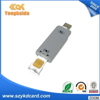 Yongkaida ACR100I SIM Flash II Mass Storage PC/SC Sim Card Reader,Smart Card Reader