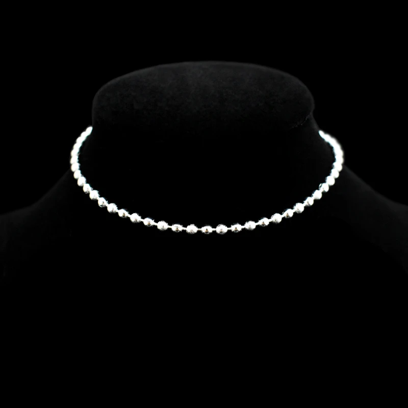New Classic Simple Small Round Ball Bead Anklets Foot Chain For 925 Sterling Silver Ladies Foot Anklet Bracelet Women Jewelry