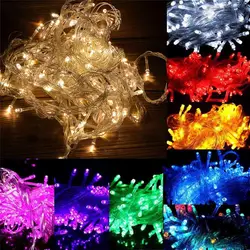 Guirnalda de luces LED de hadas para exteriores, 50M, 400, impermeable, AC220V, para Navidad, boda, fiesta de navidad