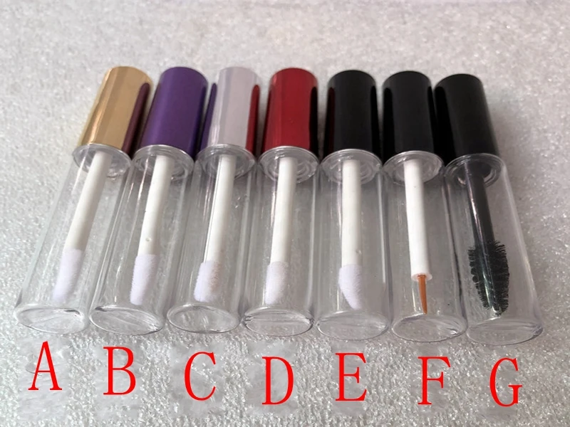 200pcs/lot 5ML Empty Lip gloss tubes 5g Eyeliner bottle DIY makeup lip oil tubes round plastic tube with cap