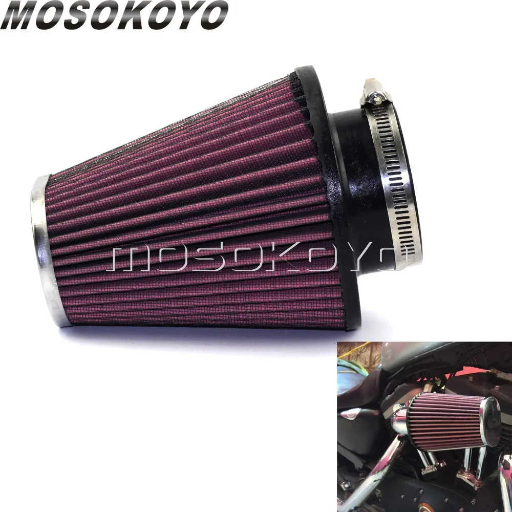 Universal 62mm High Flow Air Filter Element Oval Tapered RC-3680 Air Cleaner Intake Replacement For Harley Honda Custom Dyna XL