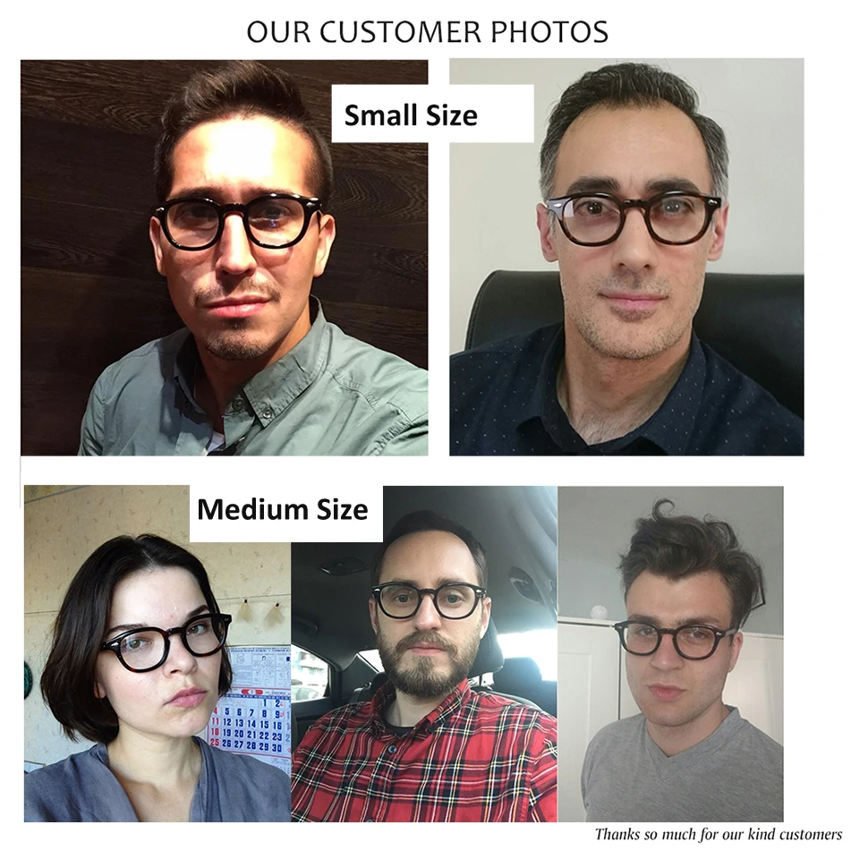 High Quality Acetate Johnny Depp Style Glasses Frame Men Retro Vintage Prescription Glasses Women Optical Spectacle Frame Round