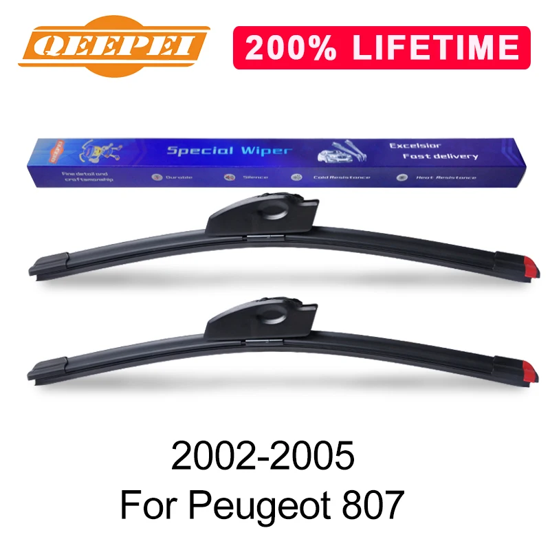 QEEPEI Replace Wiper Blade For Peugeot 807 2002-2005 Silicone Rubber Windshield Windscreen Wiper Auto Car Accessories