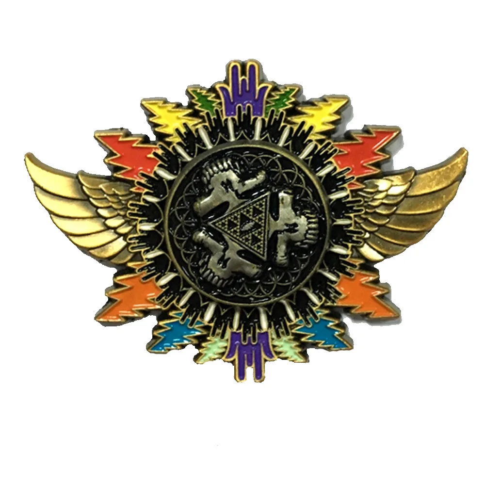 Zinc Alloy Two Tone Layers Colorful Soft Enamel Badges