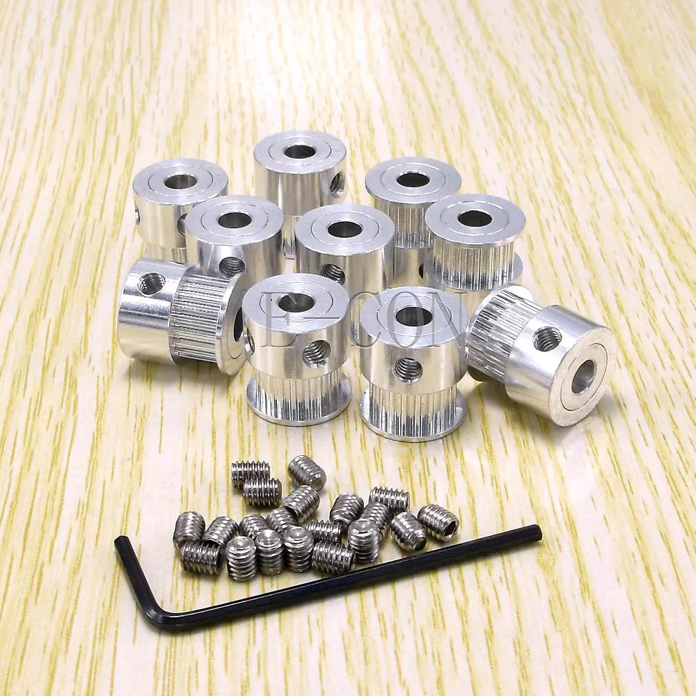 10pcs Aluminum GT2 Timing Pulley 17 Teeth Bore 5mm Teeth Width 7mm for 3D Printer CNC Stepper Motor