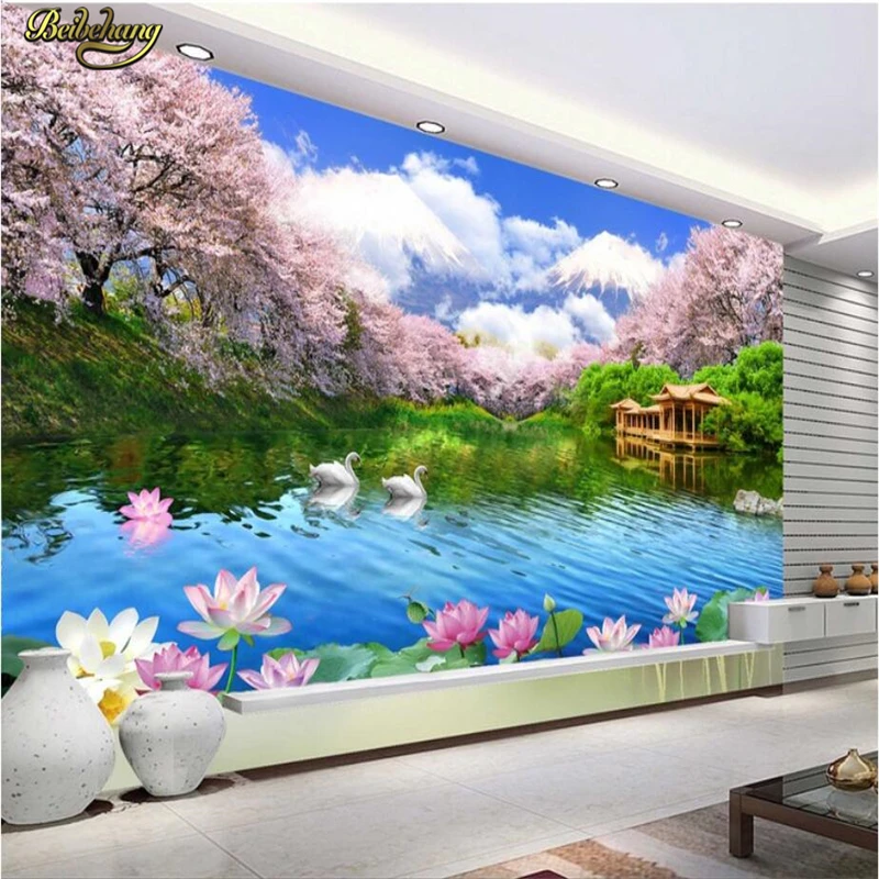 

beibehang Custom Photo Wallpaper Mural Wallpaper Very Beautiful High Definition Sakura TV Wall Backgroundl papel de parede